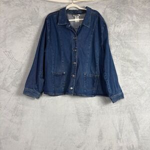 Vintage Traditions Country Collection Plus 24W Denim Jacket Blue Cotton Cottage